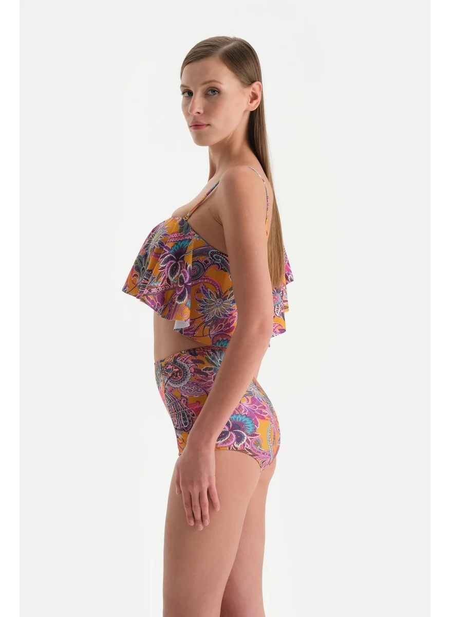 داجي Purple One Shoulder Bikini Top