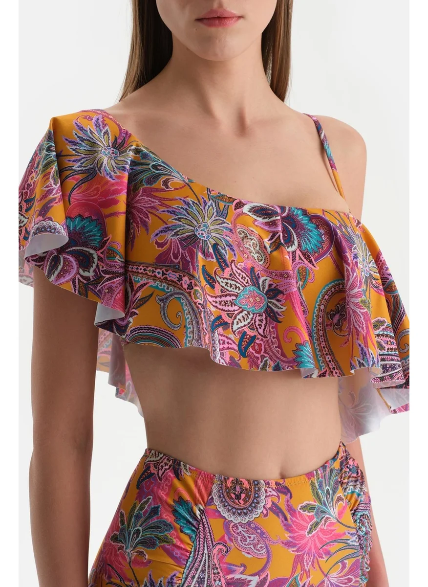 داجي Purple One Shoulder Bikini Top