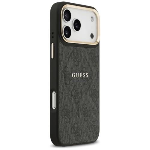 CG MOBILE Guess [Official Licensed] Protective Case Designed for iPhone 17 Pro Max |Mag-Safe Compatible|4G Pu Leather Case with Classic Logo & Gold Metal Camera Frame -Black - Image 5