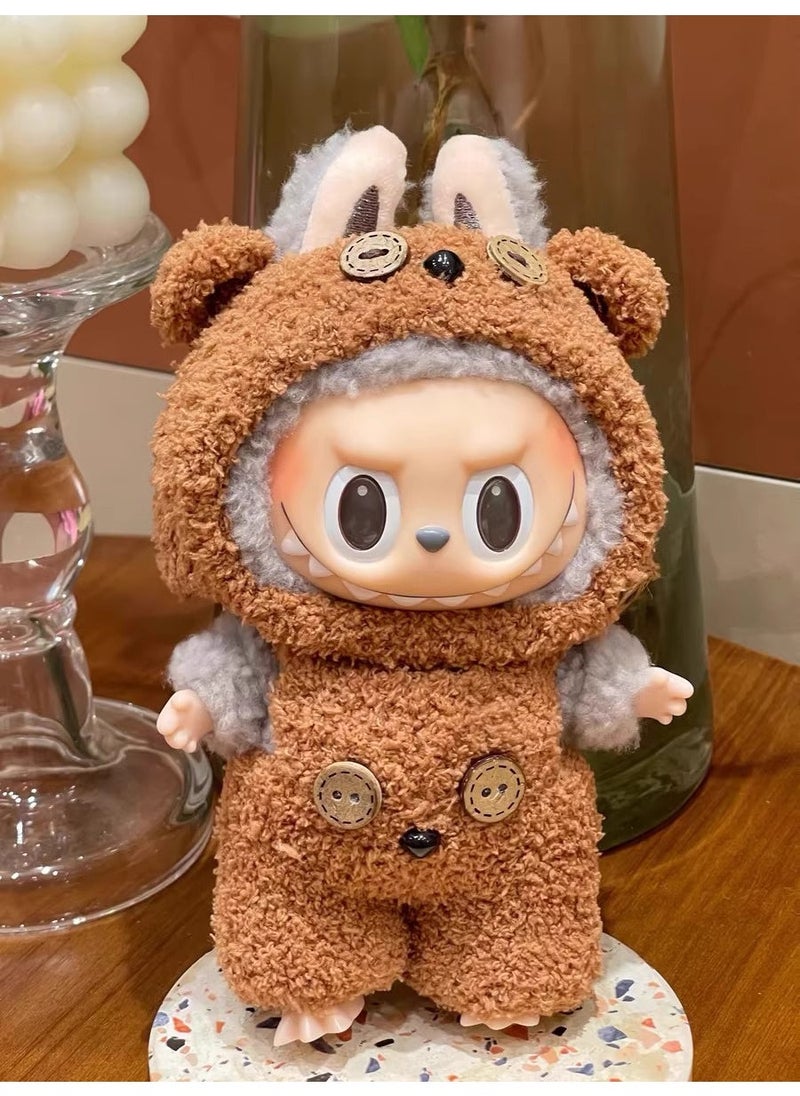 Generic - 1 x 5 pcs Labubu 17cm Doll Clothes Blind Box Macaron Tim Bear suit (without baby) - Image 1