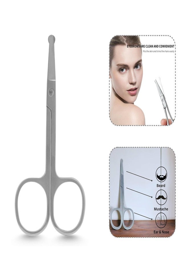Virth® Personal Grooming Scissor for Nose Hair, Beard, Moustache and Eyebrow | Safety Blunt Round Tip Heavy Duty & Rust-Free SS Metal | Travel Friendly Primium Scissor - Image 4