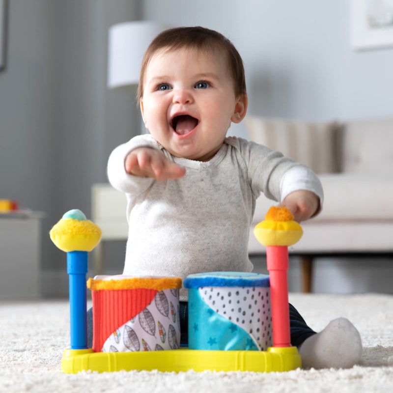 Lamaze Squeeze Beats First Drum Set - Baby Sensory Toy Includes Funny Animal Sounds - Colorful Baby Musical Toys for Early Childhood Development - Ages 12 Months and Up - Image 2