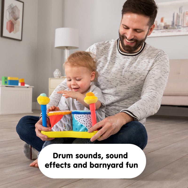 Lamaze Squeeze Beats First Drum Set - Baby Sensory Toy Includes Funny Animal Sounds - Colorful Baby Musical Toys for Early Childhood Development - Ages 12 Months and Up - Image 4