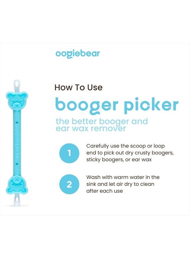 oogiebear : Baby Nose Cleaner & Ear Wax Removal Tool - Safe Booger & Earwax Removal for Newborns, Infants, Toddlers - Dual-Ended - Essential Baby Stuff, Diaper Bag Must-Have, 2 Pack Blue with CASE  - Image 2