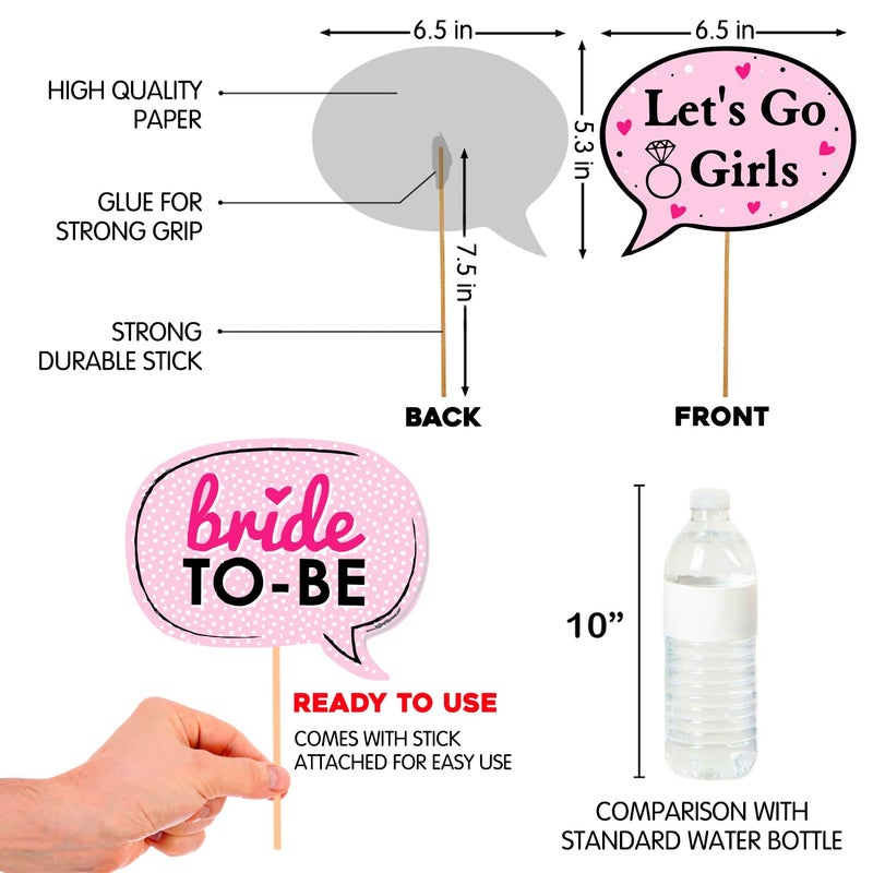 Zyozique ® Bachelorette Party Decorations Kit / Bridal Shower Party Supplies - Bridal Shower Bride To Be Paper Banner, Sash & Bride To Be Photo Booth Props (Pack Of 22) - Image 5