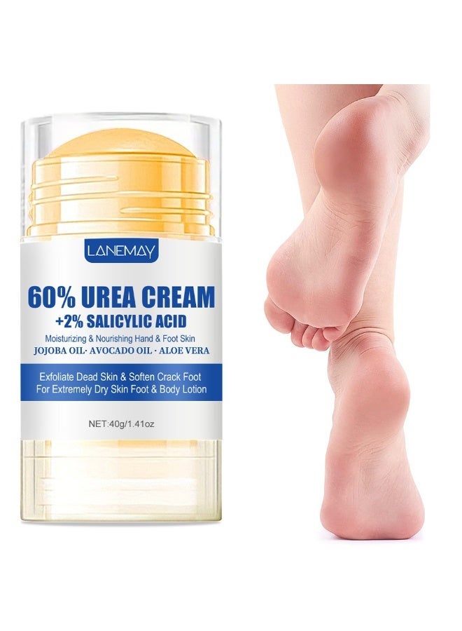 LANEMAY Urea Cream 60% + Salicylic Acid 2%, Foot Cream for Dry Cracked Heels Knees Elbows Hands Repair Treatment, Foot Moisturizer Corn Callus Dead Skin Remover Toenail Softener for Foot  Care - Image 1