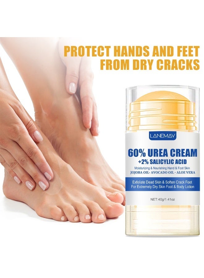 LANEMAY Urea Cream 60% + Salicylic Acid 2%, Foot Cream for Dry Cracked Heels Knees Elbows Hands Repair Treatment, Foot Moisturizer Corn Callus Dead Skin Remover Toenail Softener for Foot  Care - Image 2
