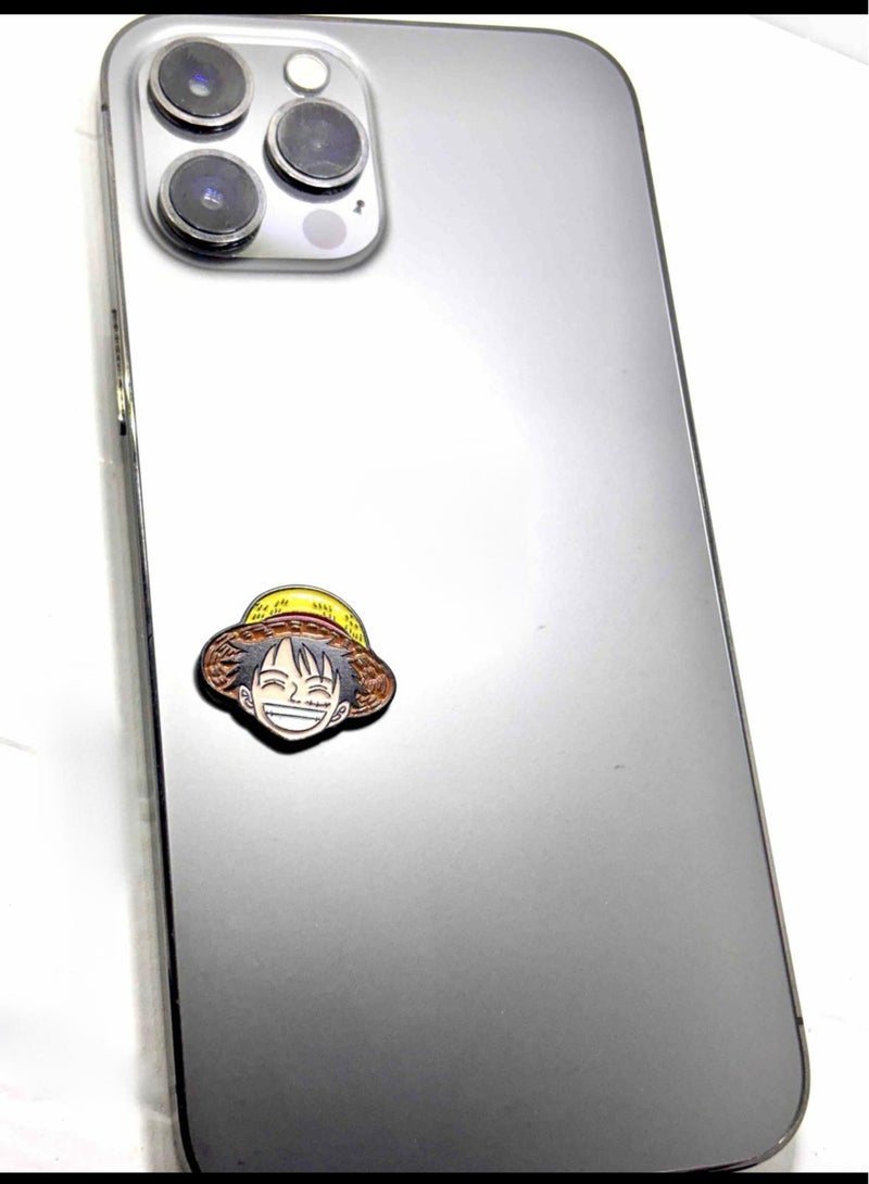 One Piece Anime Luffy Metal Mobile Phone Sticker  - Image 2