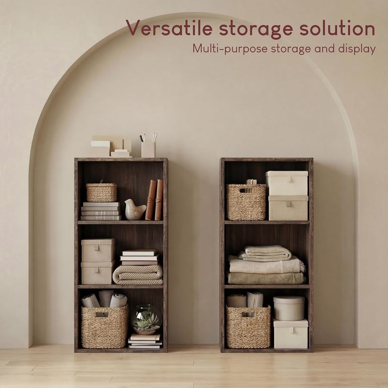 Vida Designs Oxford 3 Tier Cube Bookcase, Walnut - Image 4