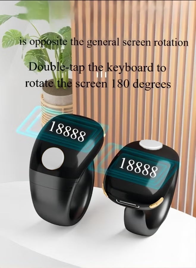 New Zikr Smart Ring OLED Display, IPX67 Waterproof, Ring Counter, Adjustable Ring Size, Including 3 Compatible Sizes (18mm/20mm/22mm) Prayer Time Reminder with Vibration Reminder Tasbih Counter and - Image 4