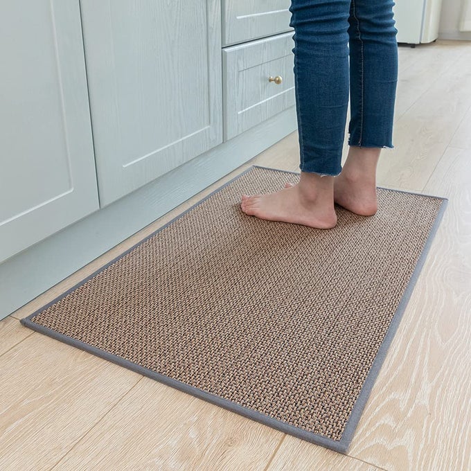 KITCHEN RUGS AND MATS NON SKID WASHABLE ABSORBENT RUNNER RUGS FOR KITCHEN FRONT OF SINK KITCHEN MATS FOR FLOOR GREY 20X32