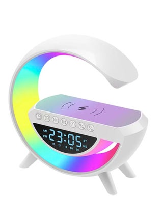 ساعة تنبيه MINI BDT AN2304 مع ضوء ومكبر صوت بلوتوث، مصباح طاولة ذكي LED مع شاحن لاسلكي، مع تزامن الموسيقى - أبيض - pzsku/Z565C9ECB800020EADA6AZ/45/1748766631/65ec89bf-6455-40e6-adce-a3c8dbeefc86