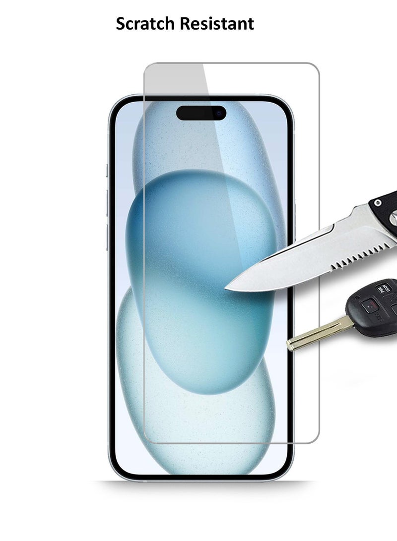 GMAX حماية شاشة زجاجية مقسّاة عالية الدقة لجهاز آبل آيفون 15 بلس - مضادة للانعكاس ومضادة للفقاعات بصلابة 9H وسمك 0.33 مم وحواف مدورة وسهلة التركيب - Image 5