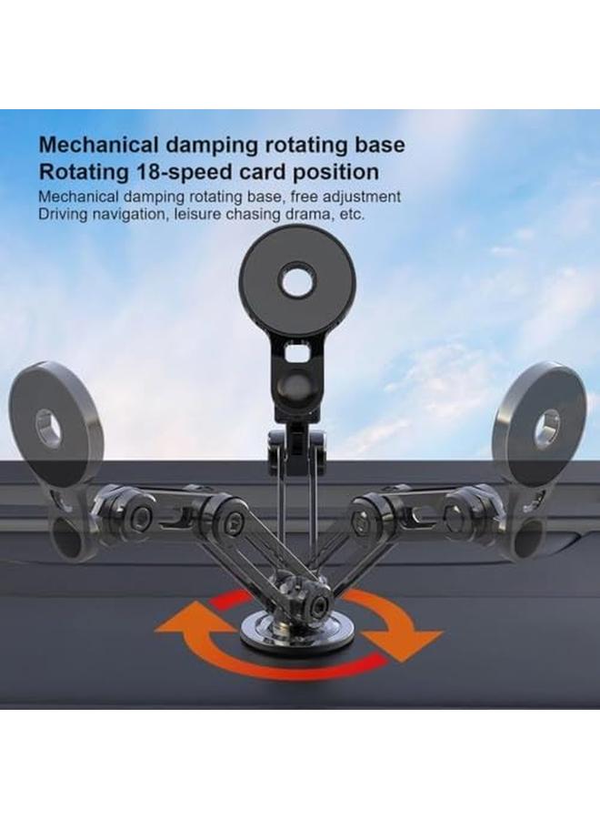 erorex Car Phone Holder Universal 360° Magnetic Suction Foldable Phone Stand Alloy Folding Car Mount For All Smartphones Black - Image 3