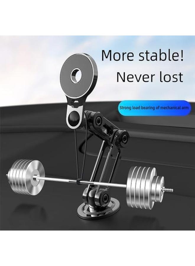 erorex Car Phone Holder Universal 360° Magnetic Suction Foldable Phone Stand Alloy Folding Car Mount For All Smartphones Black - Image 4