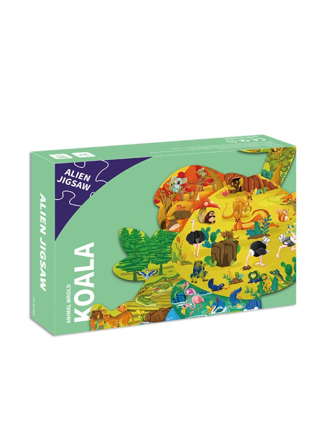 Children's Educational Puzzle Toys Irregular Shapes 3-6 Years Old Early Education Training Class Intelligence Gift For Kids-Color:96 Koala CH-02-008(36.5*37cm) - Image 1