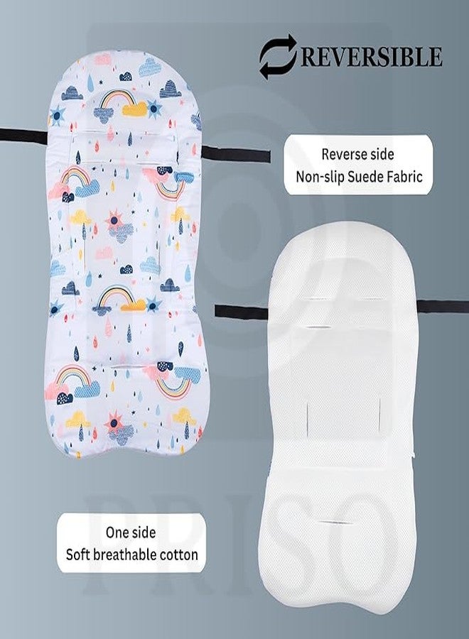 PRISO Child Stroller High Chair Seat Cushion Dining Chair Liner Mat Pad Cover Protector Accessories Soft Thick, Rainbow Design Cushion Accessories. (Whitecolor) - Image 5