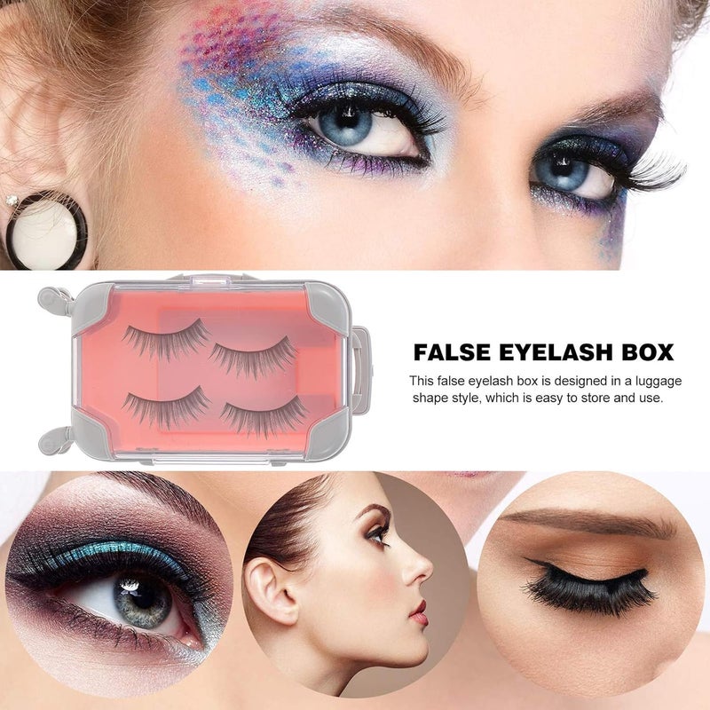 Triyugo Mini Suitcase Eyelashes Box Fake Eyelash Organizer Case Packing Makeup Container for Women Travel 2 Eyelash Tray Trolley Tiny Suitcase Miniature Candy Box for Travel Theme Party Decor and Gift - Image 4