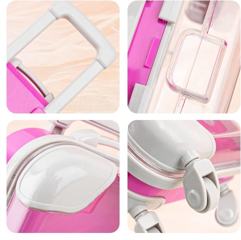 Triyugo Mini Suitcase Eyelashes Box Fake Eyelash Organizer Case Packing Makeup Container for Women Travel 2 Eyelash Tray Trolley Tiny Suitcase Miniature Candy Box for Travel Theme Party Decor and Gift - Image 5