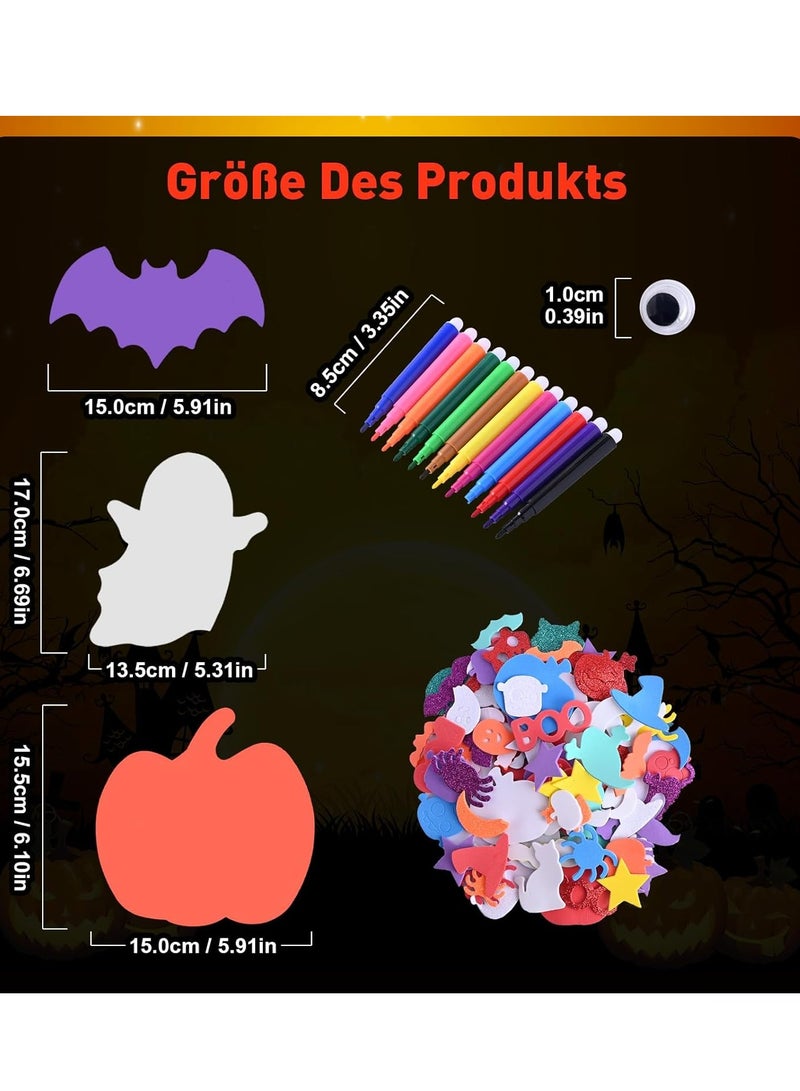 Crafts Children, 24 Pieces  Pumpkin Craft Set for Children, Halloween Pumpkin Foam Stickers, DIY Pumpkin Craft Set for kids school, Children, Autumn Party - Image 2