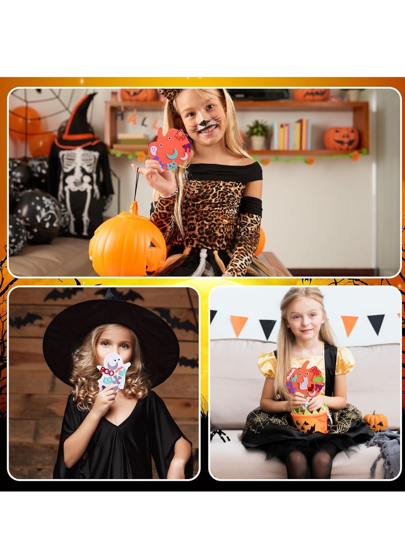 Crafts Children, 24 Pieces  Pumpkin Craft Set for Children, Halloween Pumpkin Foam Stickers, DIY Pumpkin Craft Set for kids school, Children, Autumn Party - Image 5
