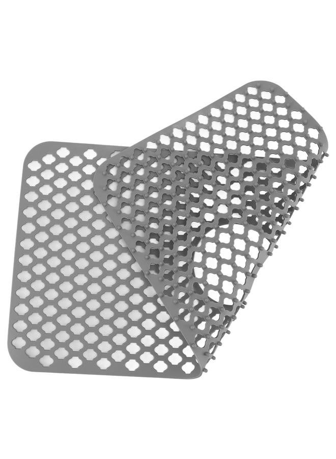 Hollow Insulated Kitchen Sink Mat Non Slip Multi Functional Large Size Silicone Sink Mat Protector Grey  - Image 2