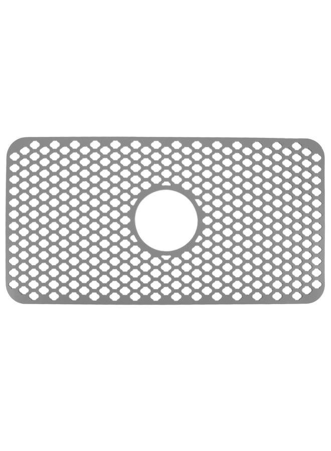 Hollow Insulated Kitchen Sink Mat Non Slip Multi Functional Large Size Silicone Sink Mat Protector Grey  - Image 1