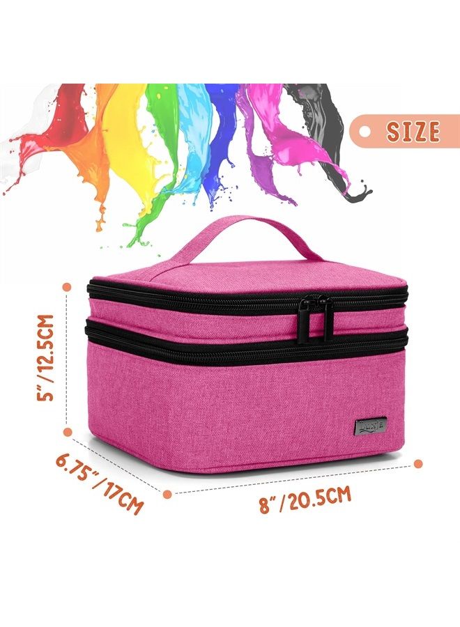 Nail Polish Carrying Case - Holds 20 Bottles (15ml - 0.5 fl.oz), Portable Organizer Bag for Nail Polish and Manicure Set, Pink