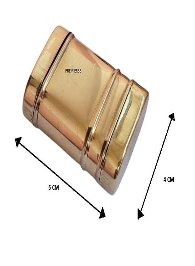 Premier55 Pure Brass Pocket Container ! Peetal Chunauti ! for Mouth Freshners or Tobacco or Spices (Pack of 1) - Image 2