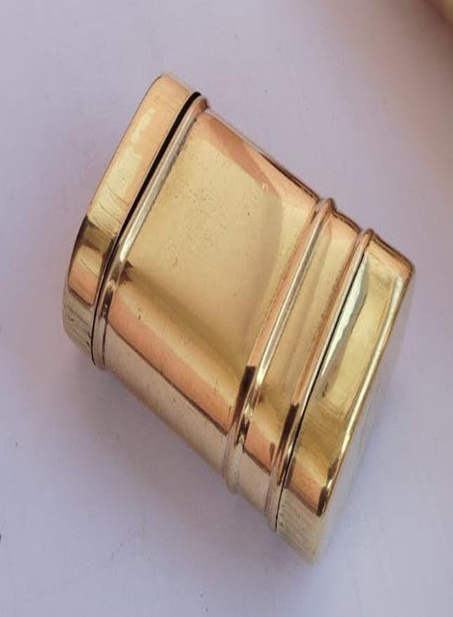 Premier55 Pure Brass Pocket Container ! Peetal Chunauti ! for Mouth Freshners or Tobacco or Spices (Pack of 1) - Image 3