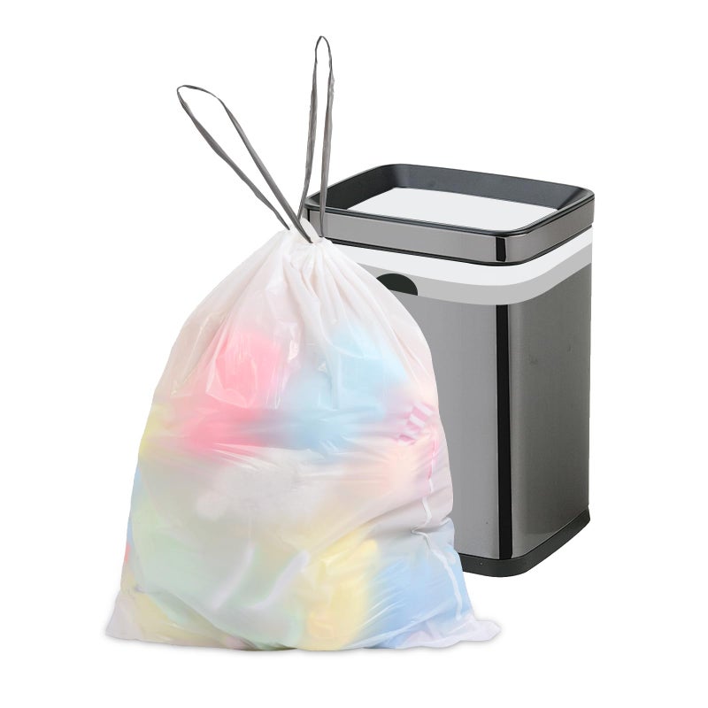 SOSOHOME 10 Gallon Trash Bags Drawstring, 1 Mil Thick White Garbage Bag for Office Kitchen, 75 Count - Image 4