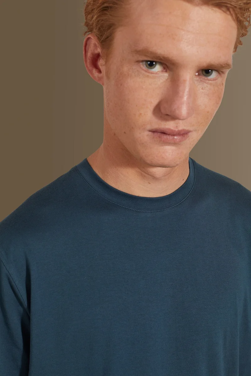 Doppelganger Blue T-shirt 100% pure supima cotton - Marine for Men | Best Price UAE