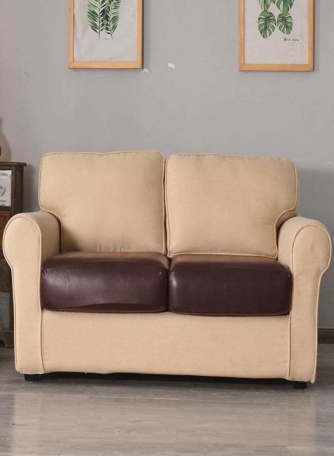 vctops 100% Waterproof Pu Leather Couch Cushion Covers Luxury Stretch Sofa Cushion Furniture Protector Wipeable Seat Sofa Slipcover Sofa Cover for Pets with Elastic Bottom (Wine Red,Chair) - Image 4