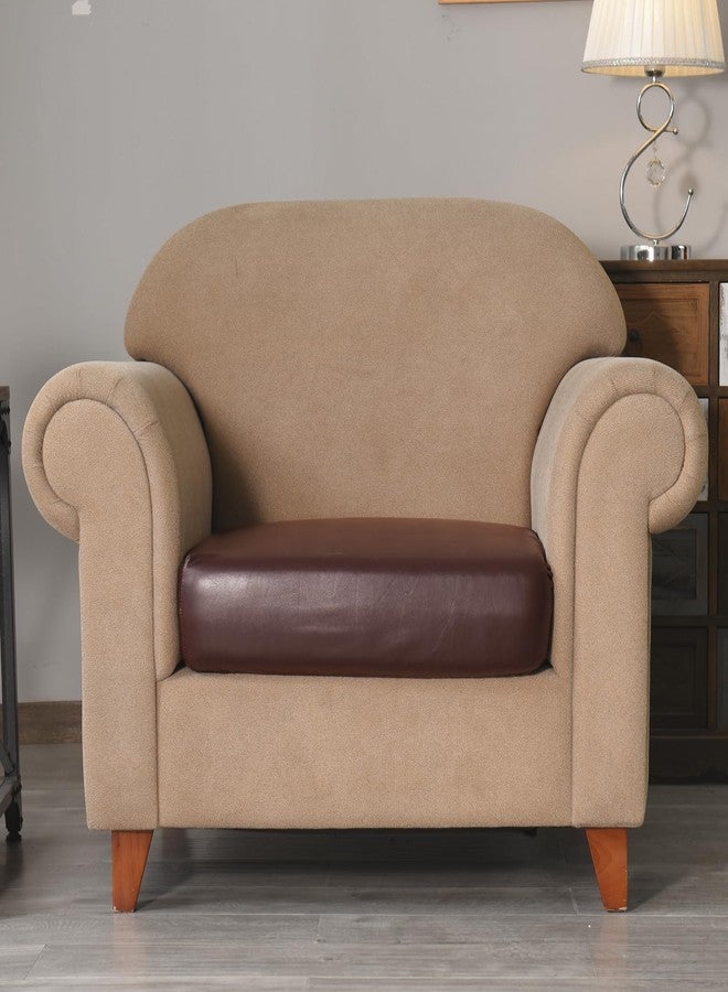 vctops 100% Waterproof Pu Leather Couch Cushion Covers Luxury Stretch Sofa Cushion Furniture Protector Wipeable Seat Sofa Slipcover Sofa Cover for Pets with Elastic Bottom (Wine Red,Chair) - Image 3