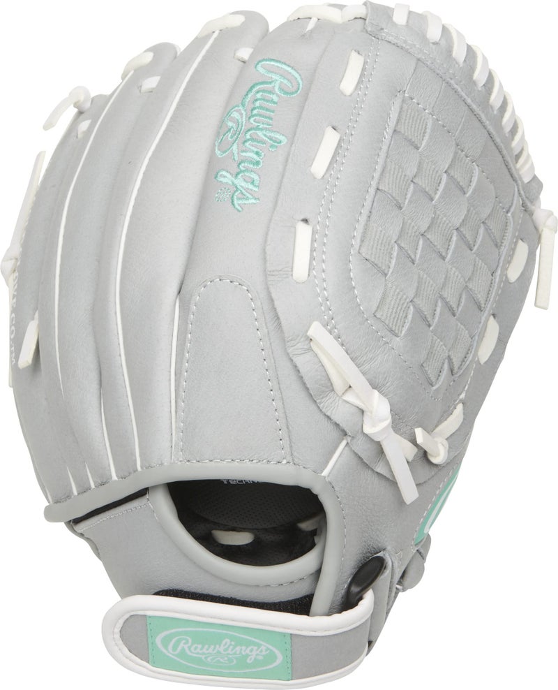 Rawlings girls 11.5 inch Softball Glove, Teal/Grey/White, US - Image 4