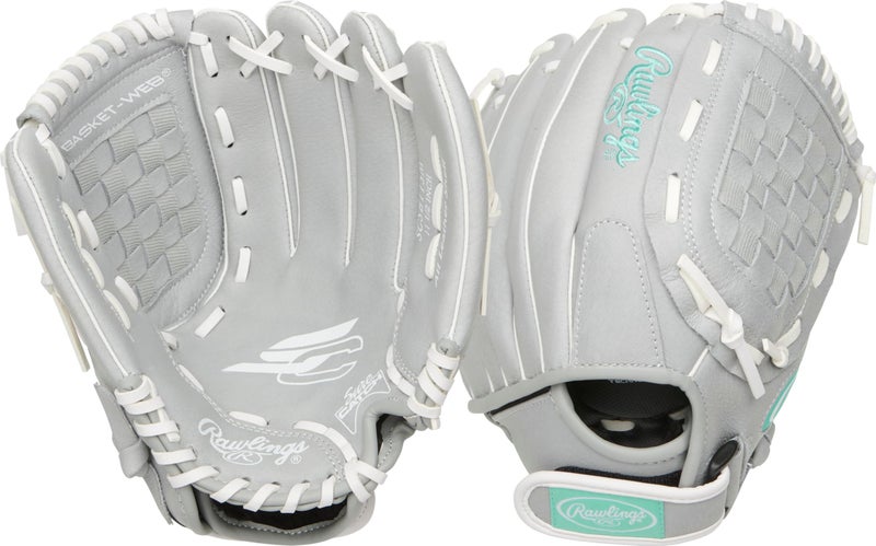 Rawlings girls 11.5 inch Softball Glove, Teal/Grey/White, US - Image 1