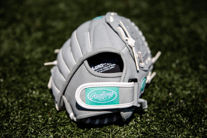 Rawlings girls 11.5 inch Softball Glove, Teal/Grey/White, US - Image 2