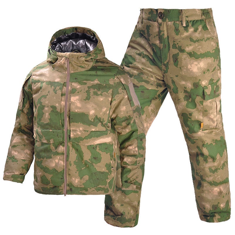 Hanye Red Flame Heat Reflective Cotton Suit Outdoor Ski Camouflage Suit Warm Cotton Jacket Men'S Hooded Cotton Coat - Image 5