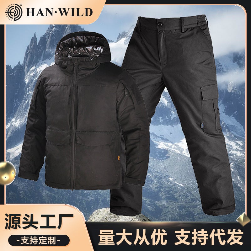 Hanye Red Flame Heat Reflective Cotton Suit Outdoor Ski Camouflage Suit Warm Cotton Jacket Men'S Hooded Cotton Coat - Image 3