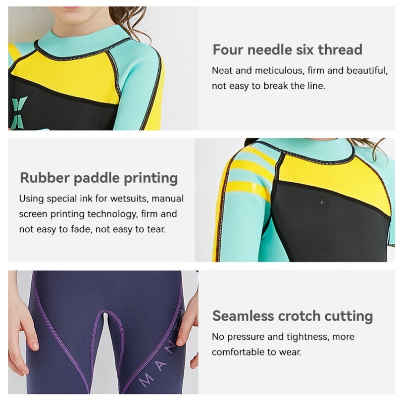 DIVE & SAIL Neoprene Kids Swimsuit: XXL Black - Circulation Lock Temperature Design, Back Open Zipper With Extra-Long Pull Cord, High Adhesion Sticker for Enhanced Warmth, Easy Wear, Reduced Neck Water Ingress - Image 5