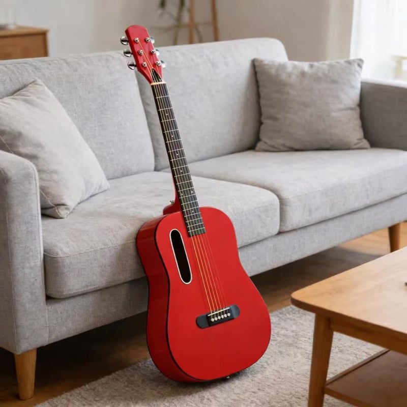 MegArya GS-X1 Signature Series Portable Lava Style Guitar with Beginner Kit - Glossy Red - Image 5