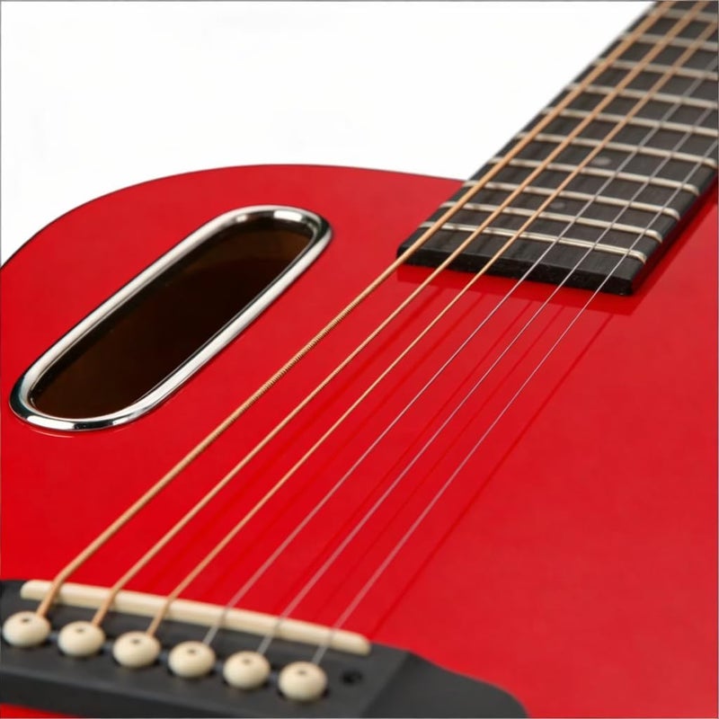 MegArya GS-X1 Signature Series Portable Lava Style Guitar with Beginner Kit - Glossy Red - Image 3