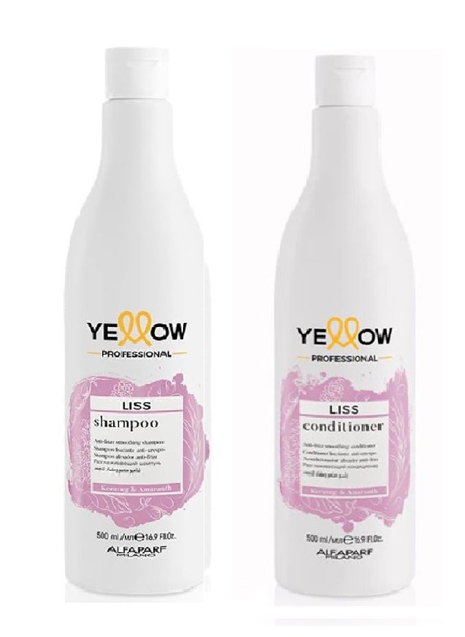 Yellow Liss Anti-frizz Shampoo and Conditioner for Perfect Smooth Hair - 500+500ml  - Image 1