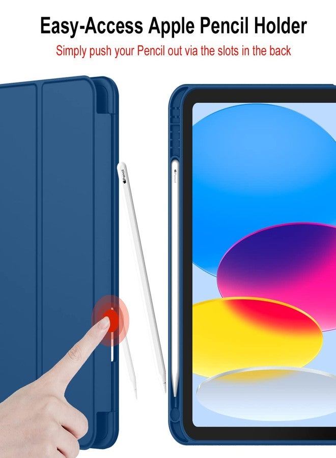 iMieet iPad (A16) Case 11th Gen/iPad 10th Generation Case [11-Inch 2025/10.9 Inch 2022] with Pencil Holder, Trifold Stand Smart Cover with Soft TPU Back,Auto Wake/Sleep(Navy Blue) - Image 5