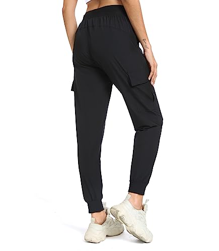 Haowind Womens Cargo Hiking Pants with Pocket - Lightweight Quick Dry Workout Joggers for Travel, Camping and Outdoor Wear(Black L) - Image 5