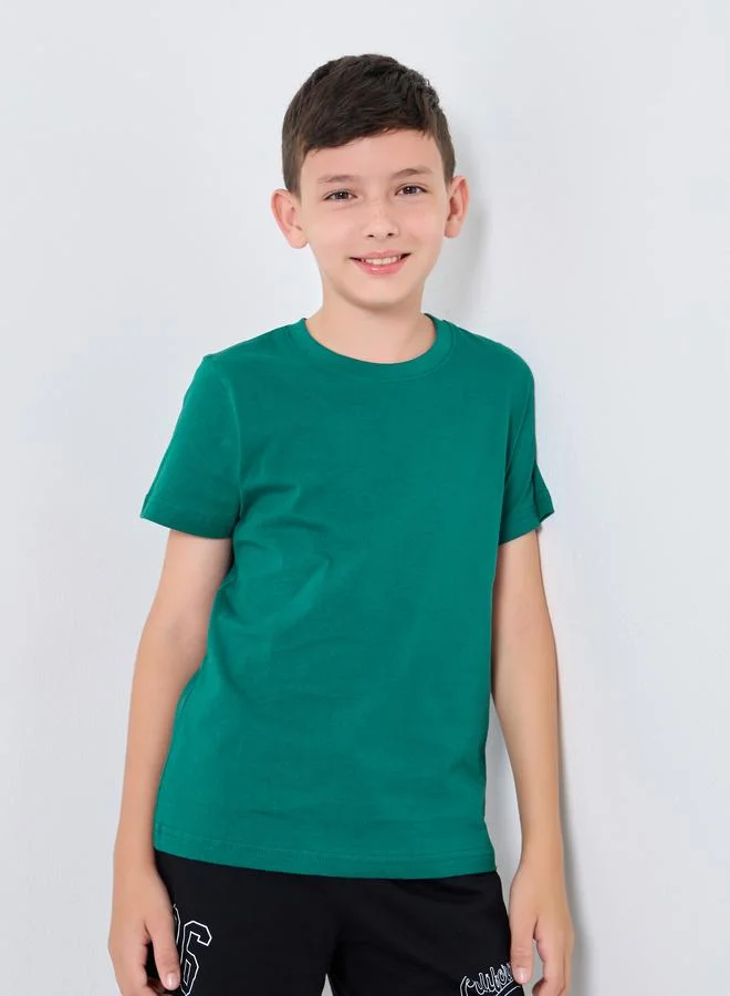 Styli Styli Green Cotton Regular Fit T-Shirt