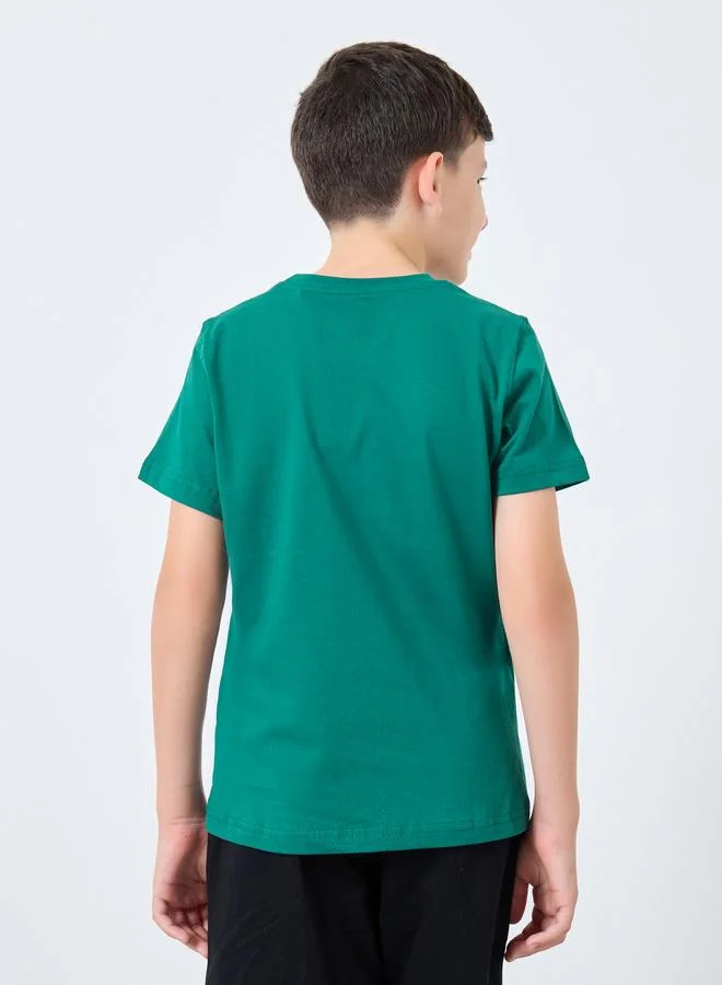 Styli Styli Green Cotton Regular Fit T-Shirt