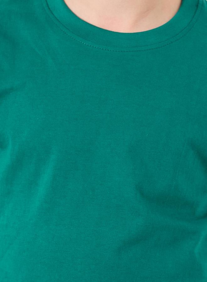 ستايلي تيشيرت قطن أخضر بقصة عادية - Image 3