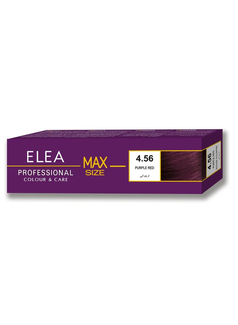 ELEA Professional Colour & Care MAX SIZE Permanent Hair Color Cream - 4.56 Purple Red, 100 ml - Image 2