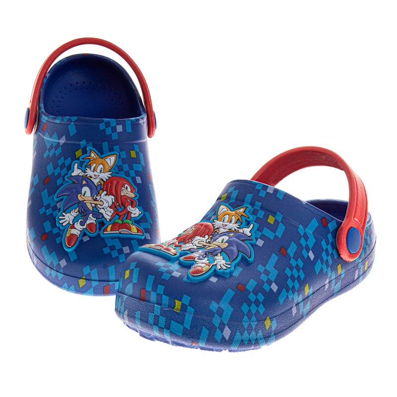 Josmo Kids Sonic Clog Sandal Waterproof Slip-On Slides for Boys - Sonic The Hedgehog Closed Toe Clogs with Backstrap - Blue Inferno Size 9-10 Toddler - Image 1